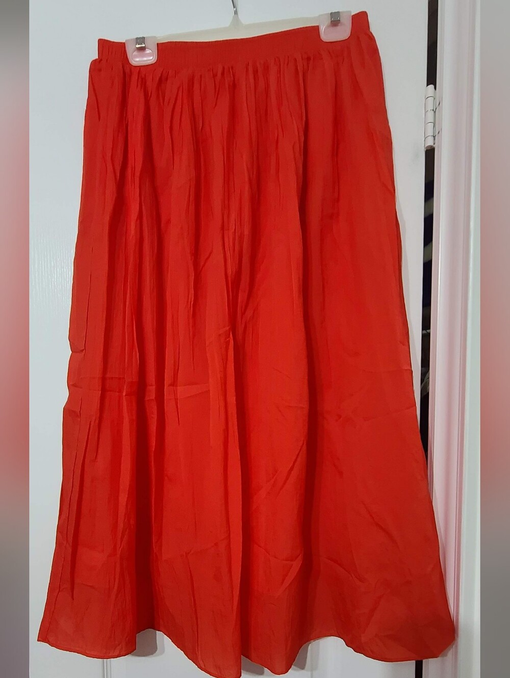 Zara Bright Red A-Line Maxi Skirt
